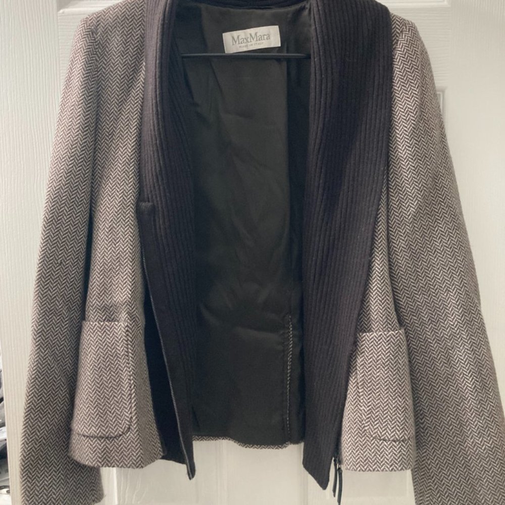 MaxMara Wool/Cashmere Sweaterneck Sport Jacket Sz 6